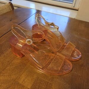 American Apparel Women's Size 10 Jelly Seaside Sandals Clear Orange